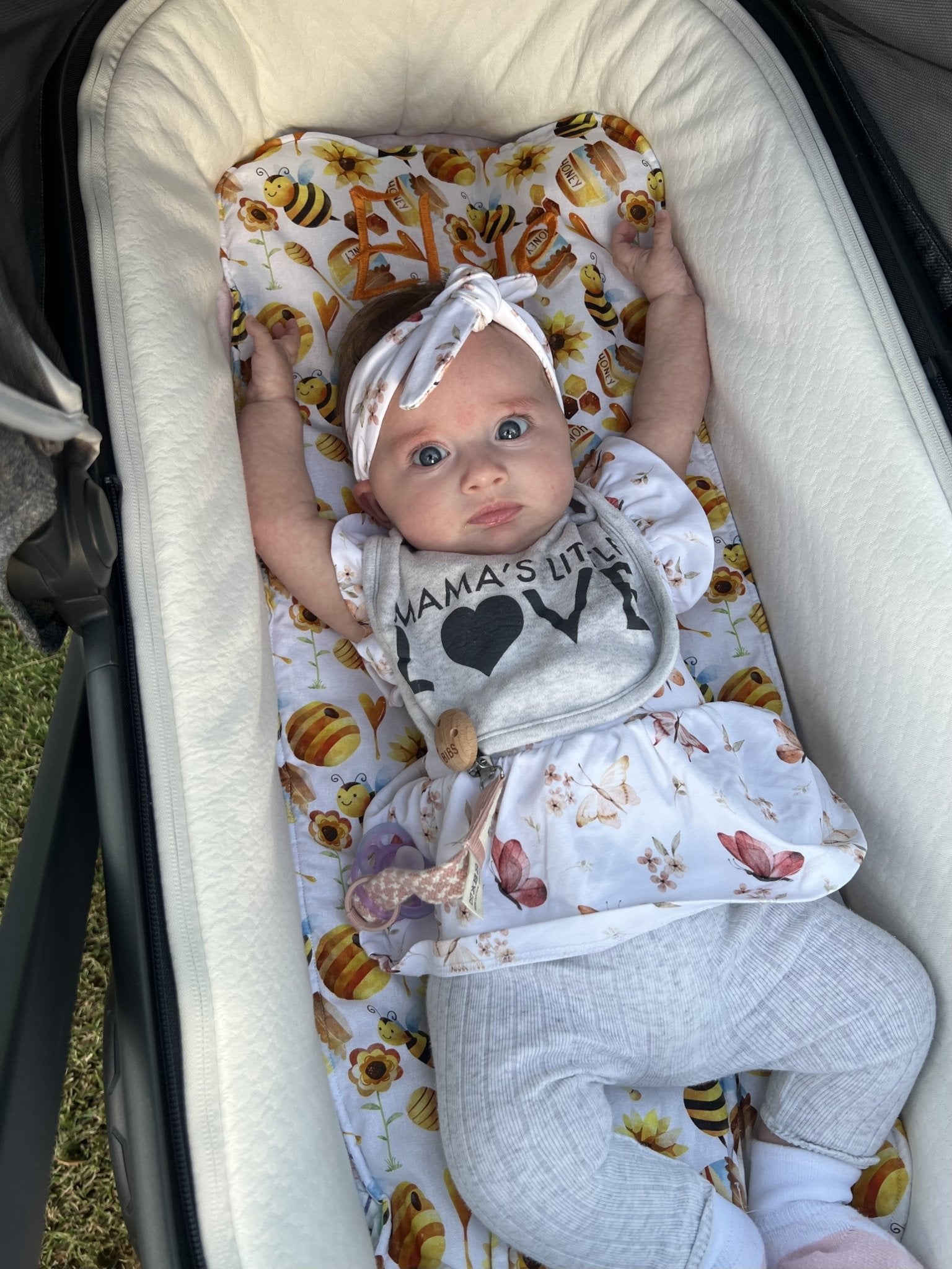 Custom Pram Bassinet Liner - Butterfly Bubs